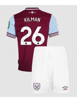 Detské Futbalové oblečenie West Ham United Max Kilman #26 2024-25 Krátky Rukáv - Domáci (+ trenírky)